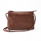 Ili Floral Embossed Leather Crossbody Bag, Women's, Brown