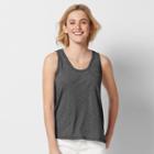 Women's Sonoma Goods For Life&trade; Solid Scoopneck Tank, Size: Large, Grey (charcoal)