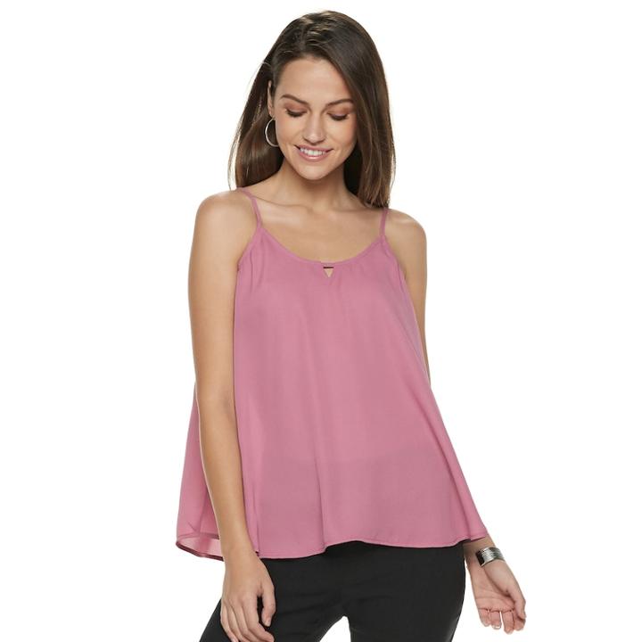 Women's Apt. 9&reg; Keyhole Georgette Cami, Size: Medium, Med Pink