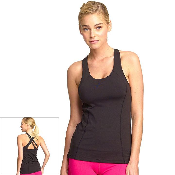 Women's Colosseum Botanical Scoopneck Tennis Tank, Size: Xl, Black
