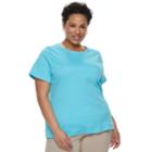 Plus Size Croft & Barrow&reg; Essential Crewneck Tee, Women's, Size: 0x, Med Blue