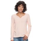 Juniors' So&reg; Waffle-knit Top, Teens, Size: Xs, Lt Orange
