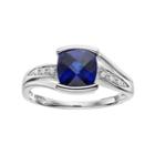 Lab-created Blue Sapphire & Diamond Accent Sterling Silver Ring, Women's, Size: 8