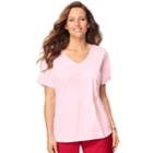 Plus Size Just My Size Solid V-neck Tee, Women's, Size: 1xl, Pink