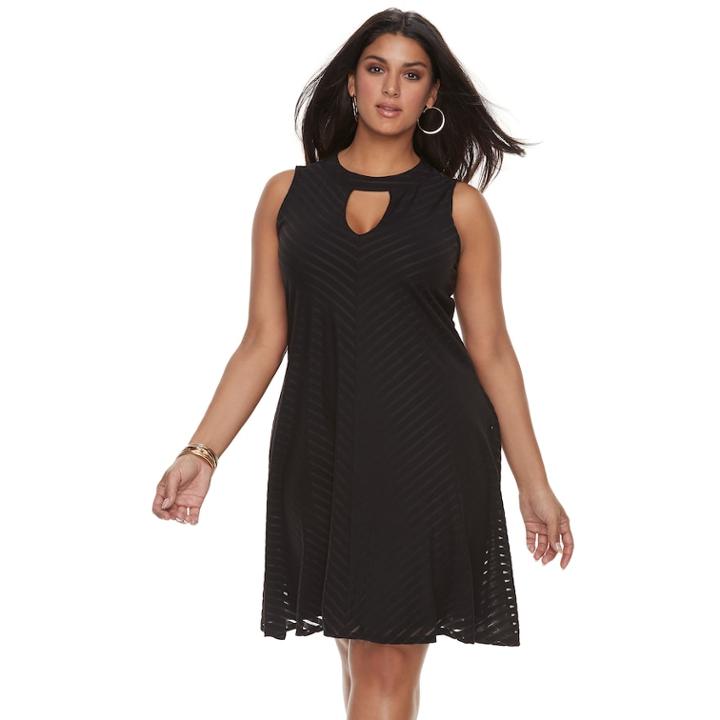 Plus Size Jennifer Lopez Cut Out Dress, Women's, Size: 0x, Black
