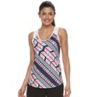 Women's Fila Sport&reg; Chevron Print Mesh Tank Top, Size: Small, White
