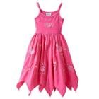 Girls 4-6x Blueberi Boulevard Embroidered Hanky Hem Sundress, Girl's, Size: 5, Pink