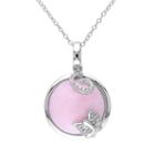 Pink Opal & 1/10 Carat T.w. Diamond Sterling Silver Butterfly Pendant Necklace, Women's, Size: 18