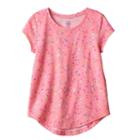 Girls 7-16 So&reg; Short Sleeve Curve Hem Tee, Girl's, Size: 16, Brt Pink