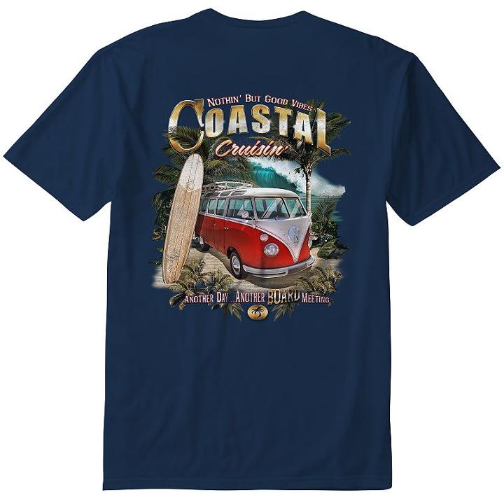 Big & Tall Newport Blue Coastal Cruisin Vw Tee, Men's, Size: Xxl Tall, Dark Grey