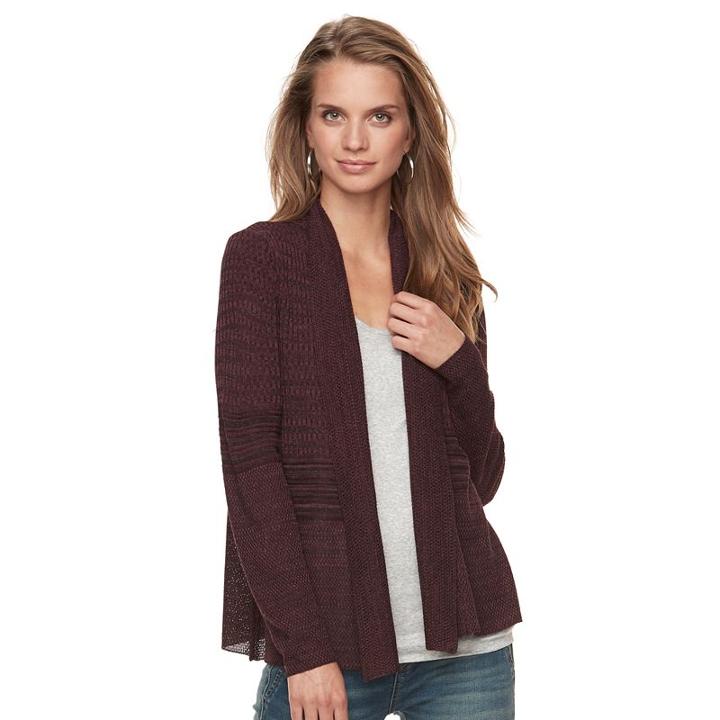 Petite Apt. 9&reg; Peplum Open-front Cardigan, Women's, Size: S Petite, Med Purple