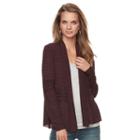 Petite Apt. 9&reg; Peplum Open-front Cardigan, Women's, Size: S Petite, Med Purple