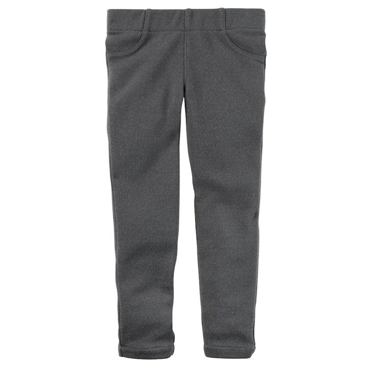 Girls 4-8 Carter's Lurex Skinny Pants, Size: 5, Grey