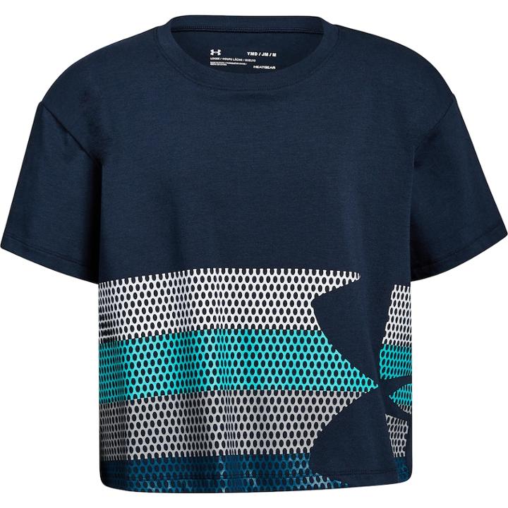 Girls 7-16 Under Armour Logo Crop Top, Size: Small, Dark Blue