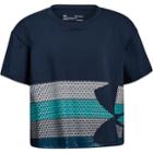 Girls 7-16 Under Armour Logo Crop Top, Size: Small, Dark Blue