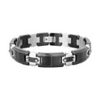 Lynx Men's Two Tone Stainless Steel Bracelet, Size: 8.5, Black
