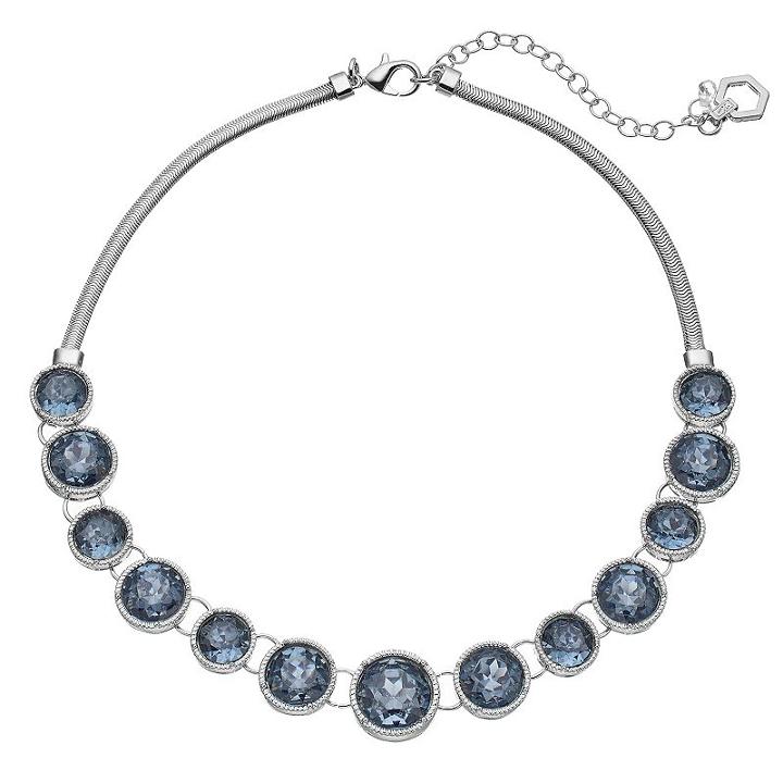 Simply Vera Vera Wang Blue Round Stone Necklace, Women's, Light Blue