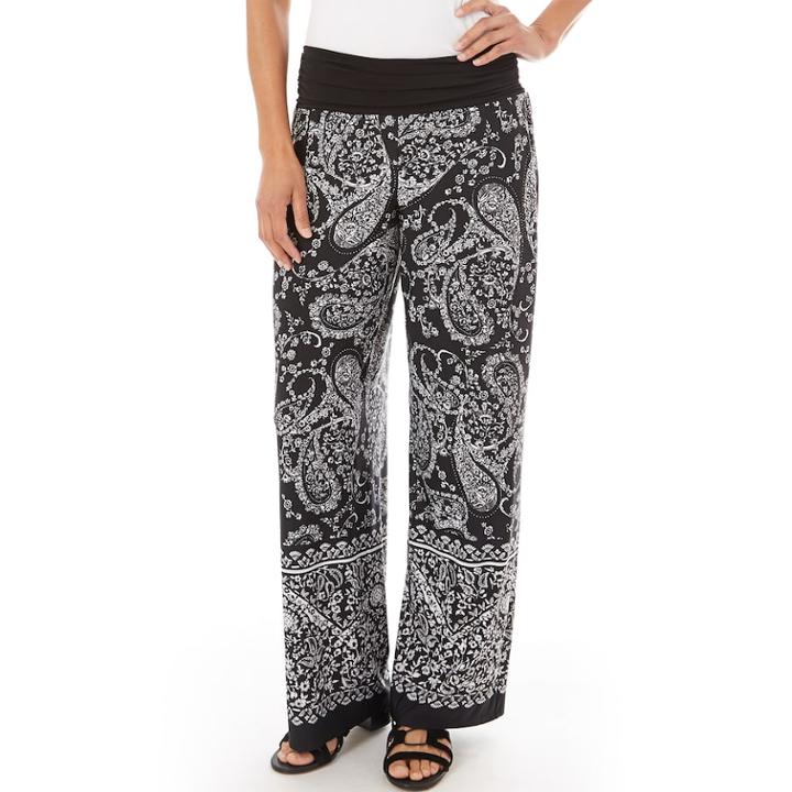Women's Apt. 9® Print Palazzo Pant, Size: Xl, Paisley Border