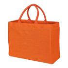 Kaf Home Solid Jute Tote Bag, Orange
