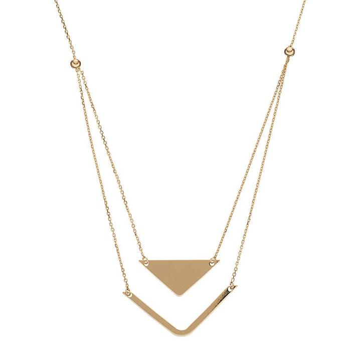 14k Gold Chevron Layered Necklace, Women's, Size: 16, Yellow