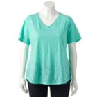Plus Size Tek Gear&reg; Easy Burnout V-neck Yoga Tee, Women's, Size: 3xl, Turquoise/blue (turq/aqua)