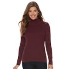 Petite Croft & Barrow&reg; Ribbed Turtleneck Sweater, Women's, Size: Xl Petite, Red