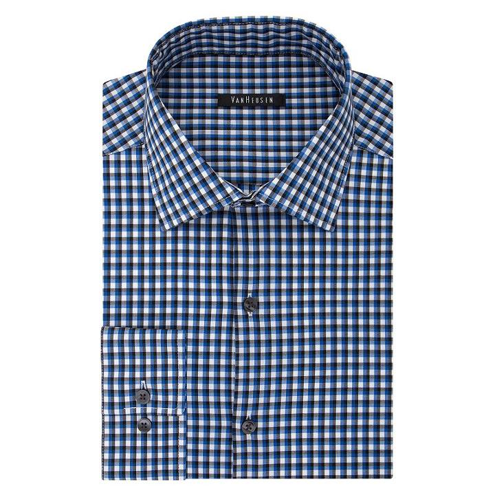 Men's Van Heusen Slim-fit Flex Collar Stretch Dress Shirt, Size: 16-34/35, Med Blue