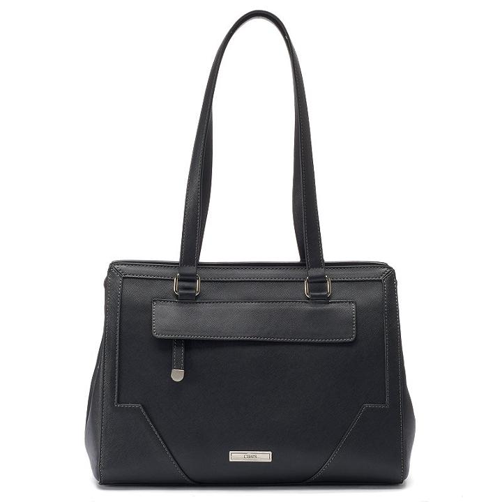 Chaps Center Zip Mara Tote, Women's, Black