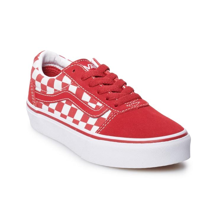 Vans Ward Boys Suede Skate Shoes, Size: 12, Med Red