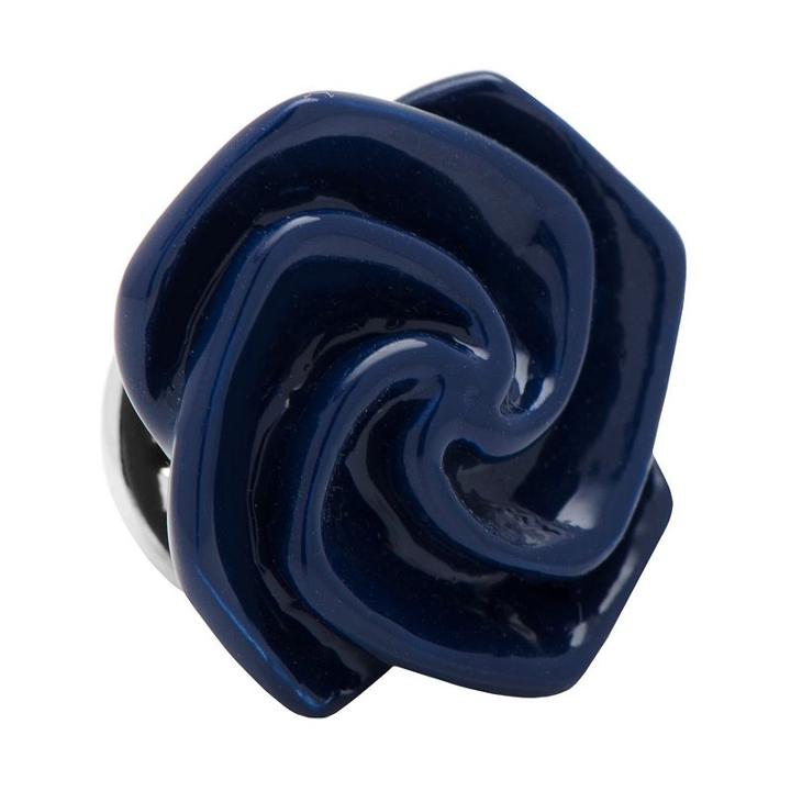 Navy Blue Flower Lapel Pin, Men's