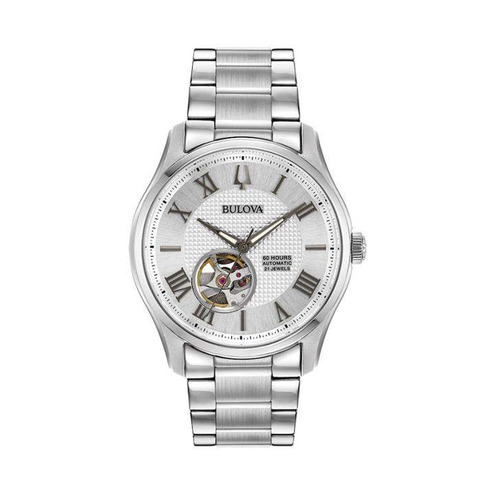Bulova Men's Wilton Stainless Steel Automatic Watch - 96a207, Grey