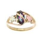 Black Hills Gold Tri-tone Mystic Fire Topaz Ring, Women's, Size: 7, Green