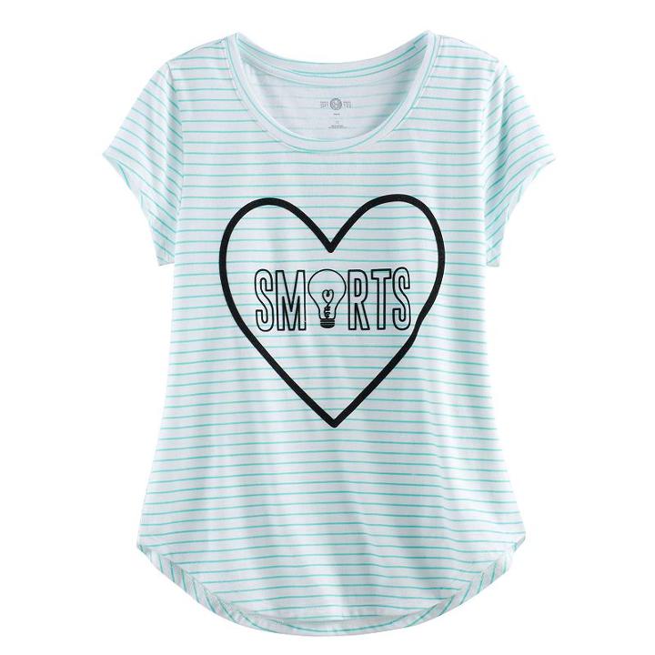 Girls 7-16 & Plus Size So&reg; Rolled Cuff Graphic Tee, Girl's, Size: 16, White
