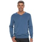 Men's Croft & Barrow&reg; True Comfort Classic-fit V-neck Sweater, Size: Xxl, Med Blue