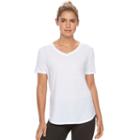 Women's Tek Gear&reg; Easy Nep V-neck Yoga Tee, Size: Small, White