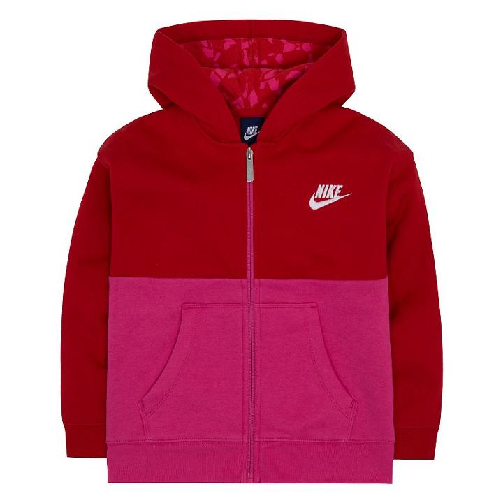 Girls 4-6x Nike Two-tone Fleece Hoodie, Girl's, Size: 6x, Light Pink