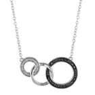 1/10 Carat T.w. Black & White Diamond Sterling Silver Circle Link Necklace, Women's, Size: 18