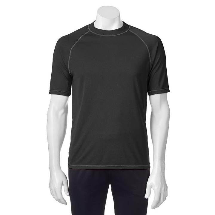 Men's Zeroxposur Island Rash Guard Swim Tee, Size: Xl, Black