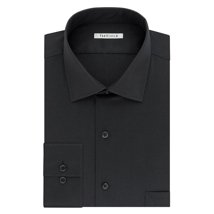 Men's Van Heusen Flex Collar Regular-fit Dress Shirt, Size: 16.5-34/35, Grey (charcoal)