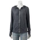 Juniors' So&reg; Relaxed Zip-up Hoodie, Teens, Size: Small, Dark Grey