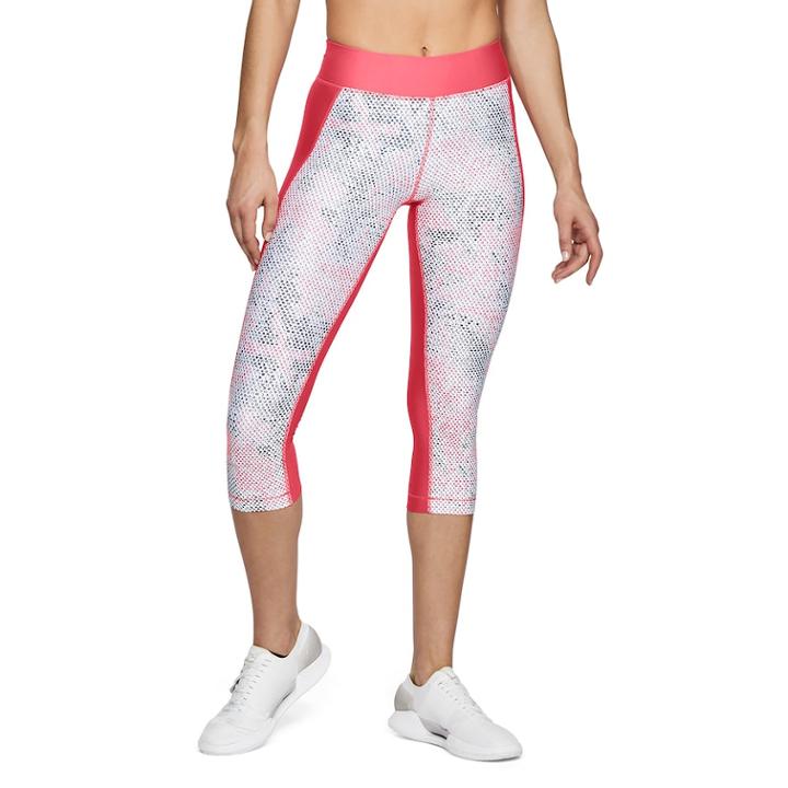 Women's Under Armour High Waisted Heatgear Print Capri Leggings, Size: Medium, Gold