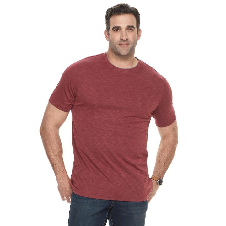 Big & Tall Van Heusen Air Classic-fit Mock-layer Crewneck Tee, Men's, Size: Xxl Tall, Brt Pink