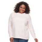 Plus Size Croft & Barrow&reg; Cable-knit Boatneck Sweater, Women's, Size: 2xl, Brt Pink