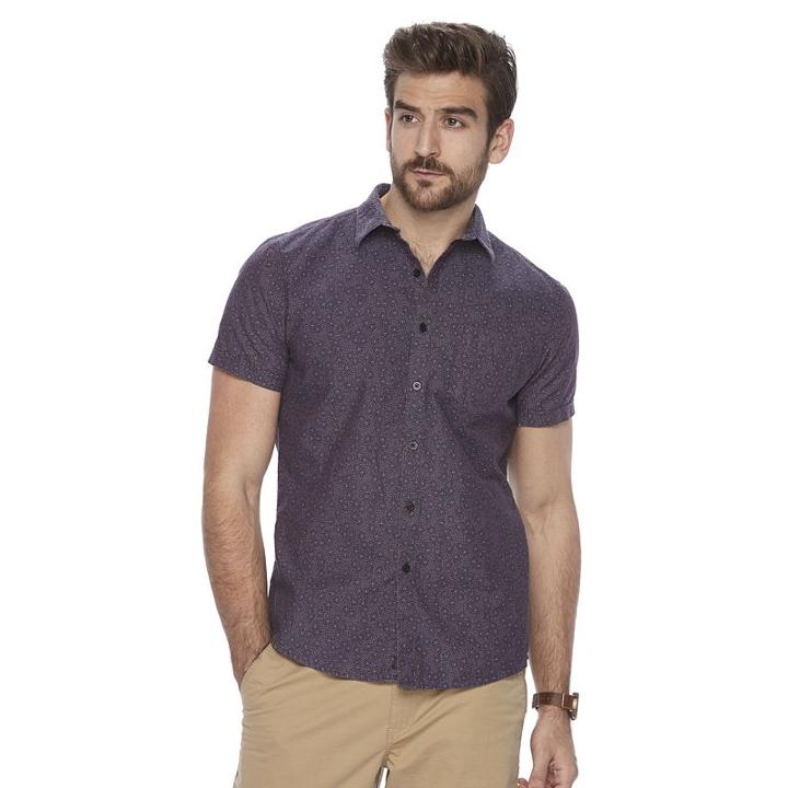 Big & Tall Men's Marc Anthony Slim-fit Pattern Shirt, Size: Xxl Tall, Purple