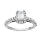 14k White Gold 3/4 Carat T.w. Igl Certified Diamond Tiered Rectangle Engagement Ring, Women's, Size: 8