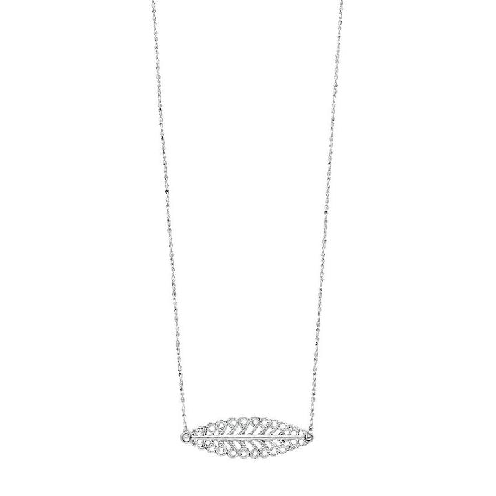 Lc Lauren Conrad Horizontal Filigree Leaf Necklace, Women's, Silver