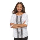 Women's Croft & Barrow&reg; Crepe Print Top, Size: Xxl, Grey