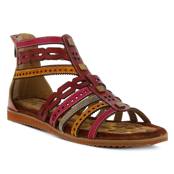 L'artiste By Spring Step Anjula Women's Ghillie Sandals, Size: 41, Red