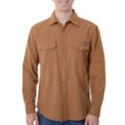 Men's Dickies Solid Flannel Shirt, Size: Large, Brown