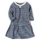 Girls 4-6x Carter's Long Sleeve Striped Knit Dress, Girl's, Size: 5, Ovrfl Oth